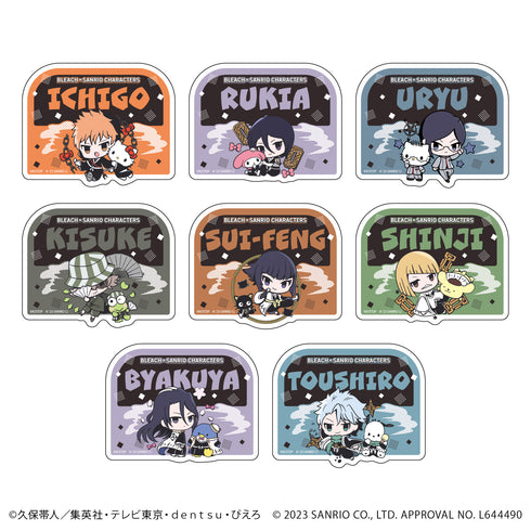 『BLEACH 千年血戦篇×サンリオキャラクターズ』おなまえプレートバッジ 01/ブラインド(全8種)(ミニキャライラスト)